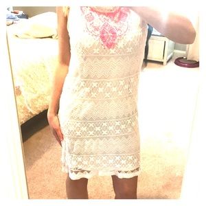White lace slip dress